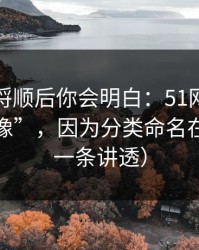 把逻辑捋顺后你会明白：51网网址越用越“像”，因为分类命名在收敛（一条讲透）