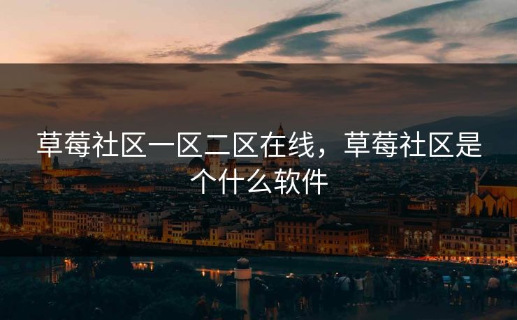 草莓社区一区二区在线，草莓社区是个什么软件